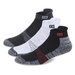 Fitness Mantra® Ankle athletic Special Design Sneaker Length Socks | Free Size| Padded Cushion| Breathable| Daily Use|3 Pairs|