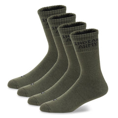 Fitness Mantra® 4 Pairs Full Length Socks | Free Size| Padded Cushion| Breathable| Full Length Socks| Army|