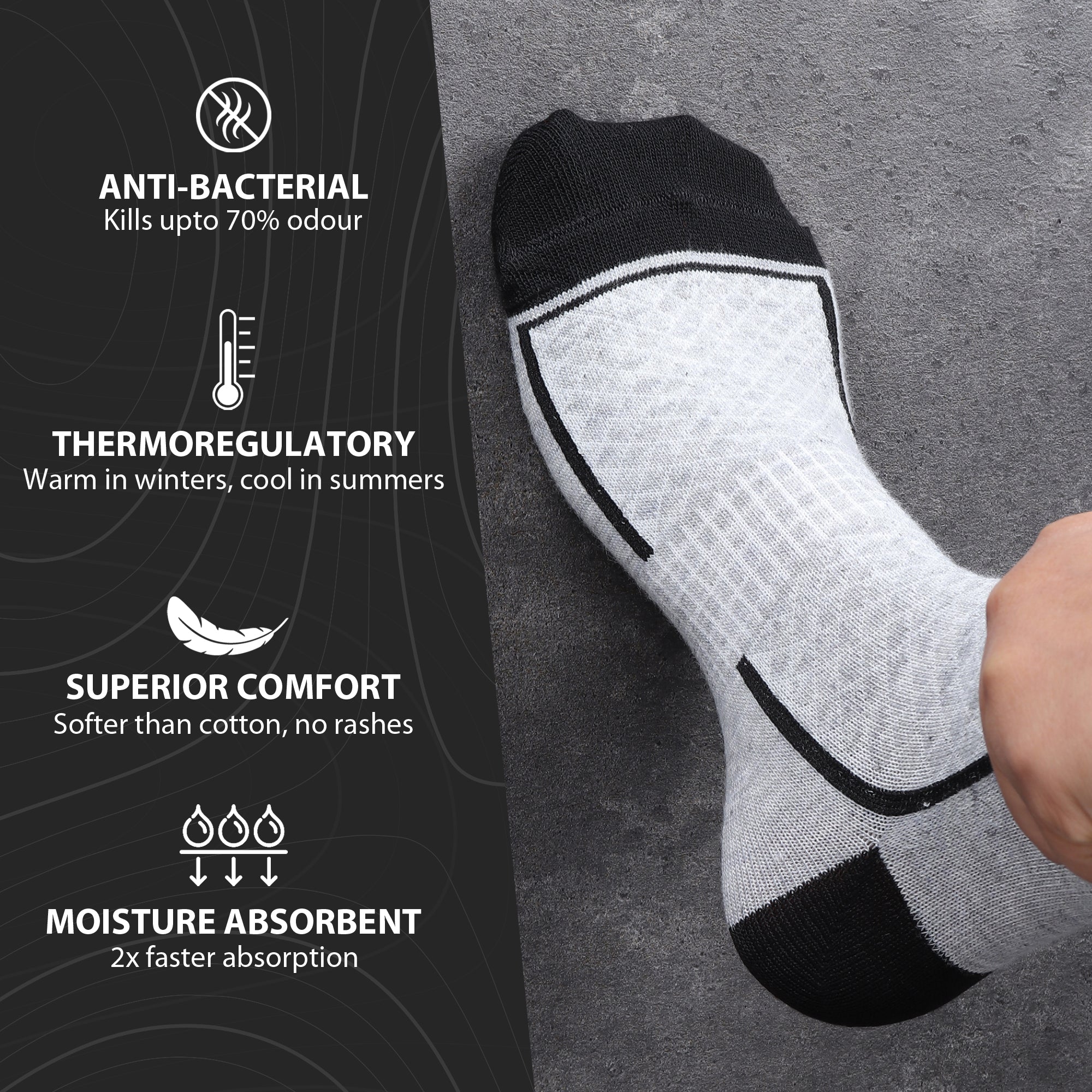 Fitness Mantra® Athletic Special Design Sneaker Length Socks |Free Size |Pack of 3 Pairs |Activewear Sports Socks|