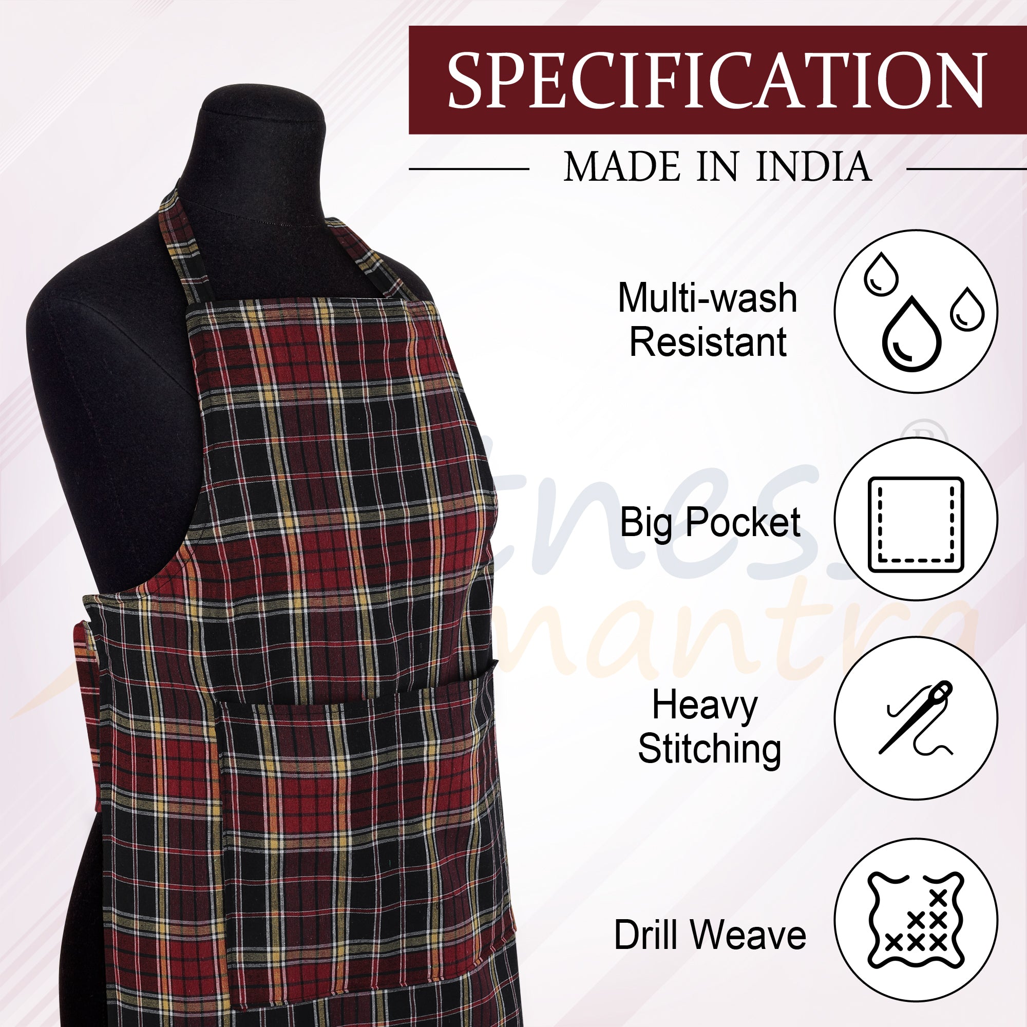 Fitness Mantra® Waterproof Unisex Adjustable Kitchen Apron |Pack OF 1 Pcs|