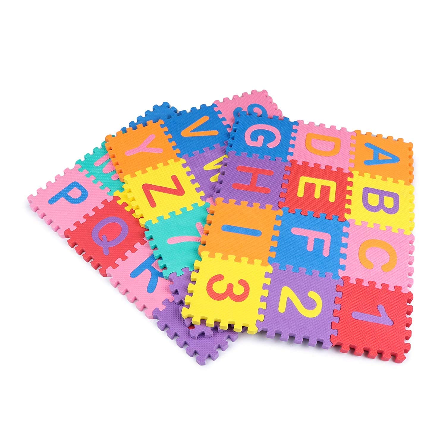 Fitness Mantra® Alphabet and Number Mini Puzzle Mat for Kids Learning & Fun Purpose[Suitable for Above 2 Years Children][36 Pcs.][Play is The Highest Form of Learning]