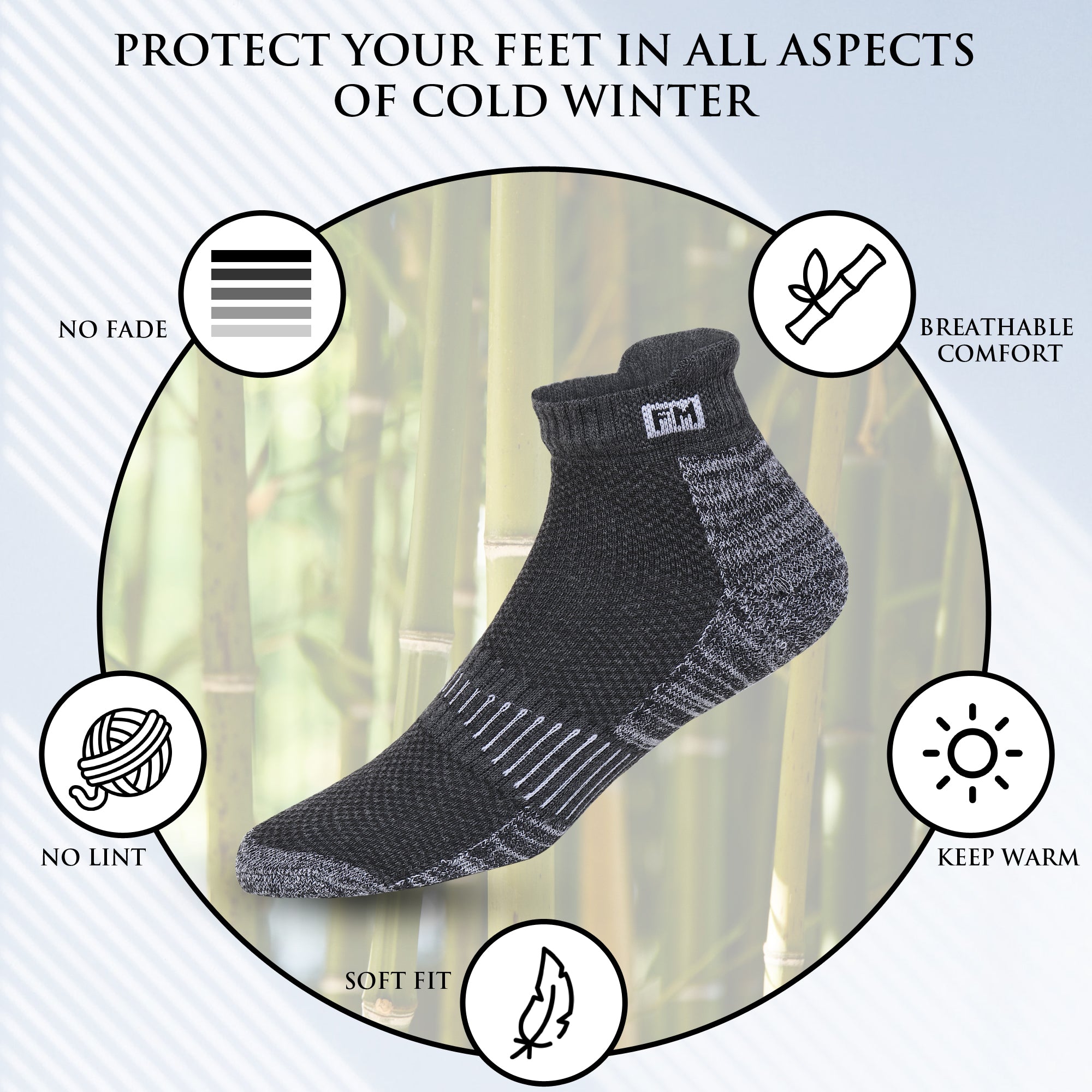 Fitness Mantra® Ankle athletic Special Design Sneaker Length Socks | Free Size| Padded Cushion| Breathable| Daily Use|3 Pairs|