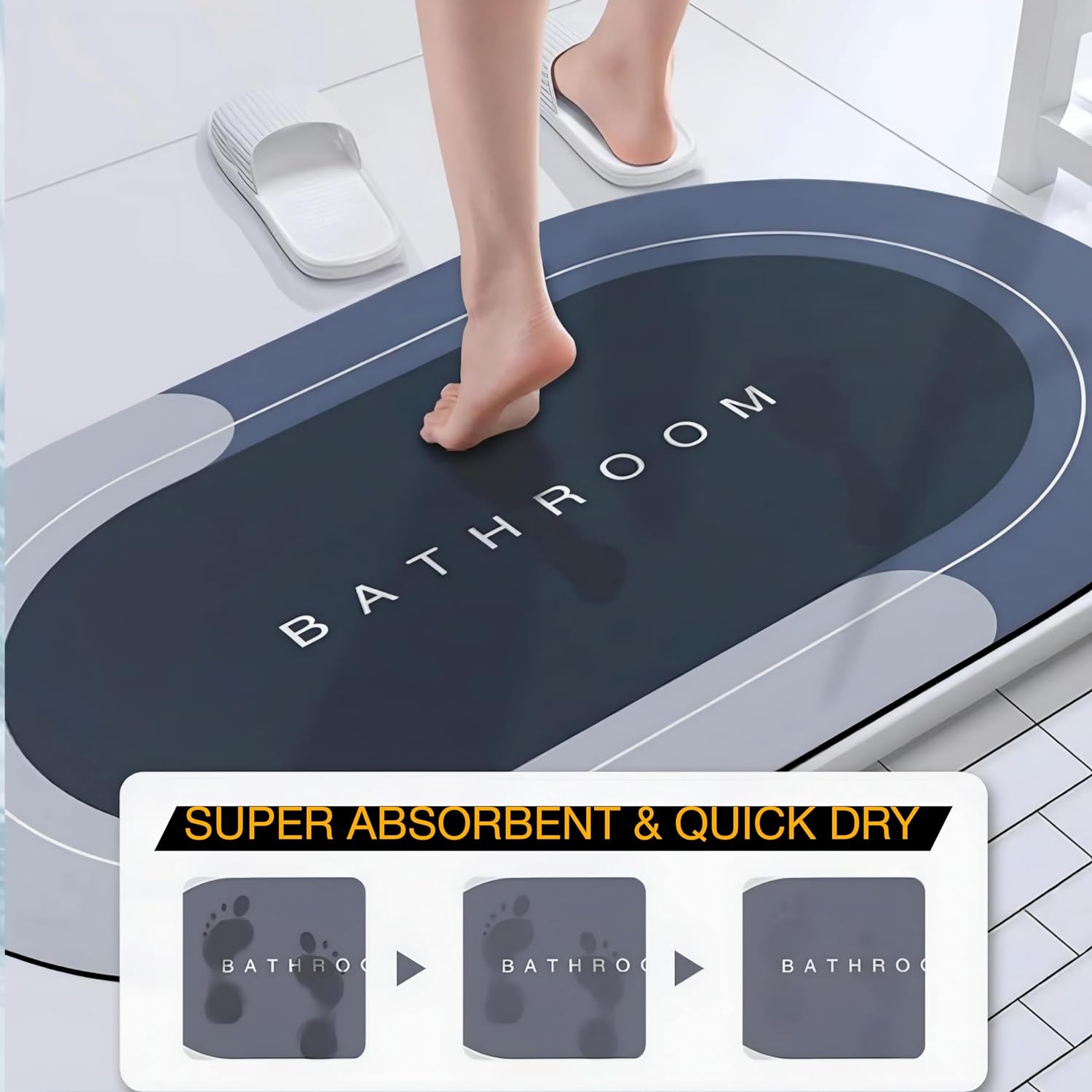 Fitness Mantra® Non Slip, Quick Dry Bath Mat for Door/Room/Bathroom/Kitchen/Lobby |Size:- 40 x 60 CM| Qty:- 1 Piece|